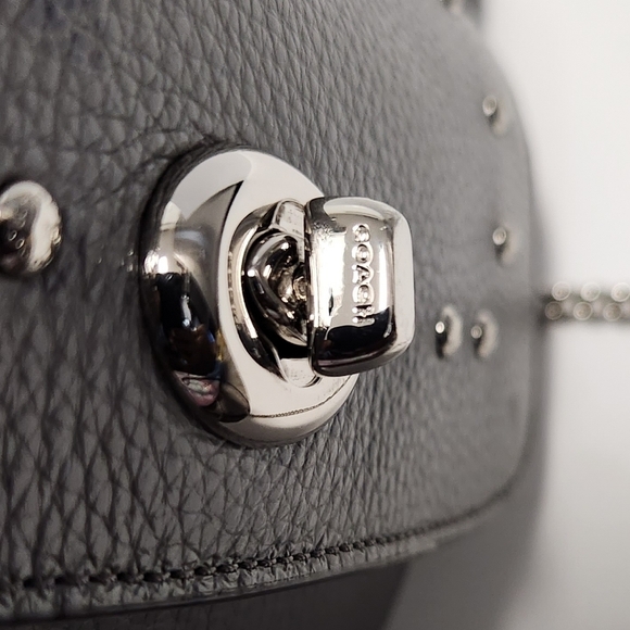 Coach Bowery Studded Chain Crossbody Leather bag - Picture 8 of 12